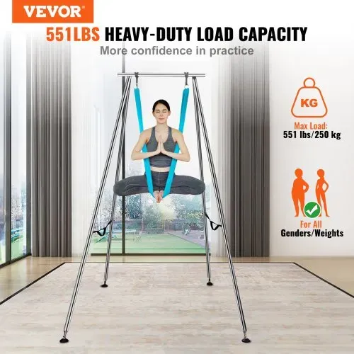 VEVOR Aerial Yoga Hängematte mit Yogarahmen 12 x 2,6 m, Blau Yoga Swing Air Fliegen, Yoga-Schaukel Hammock Swing 250 kg Max. Tragfähigkeit, inkl. Yoga-Socken & Fußpolster, Anti-Gravity-Übungen VEVOR Aerial Yoga Hängematte mit Yogarahmen 12 x 2,6 m, Blau Yoga Swing Air Fliegen, Yoga-Schaukel Hammock Swing 250 kg Max. Tragfähigkeit, inkl. Yoga-Socken & Fußpolster, Anti-Gravity-Übungen