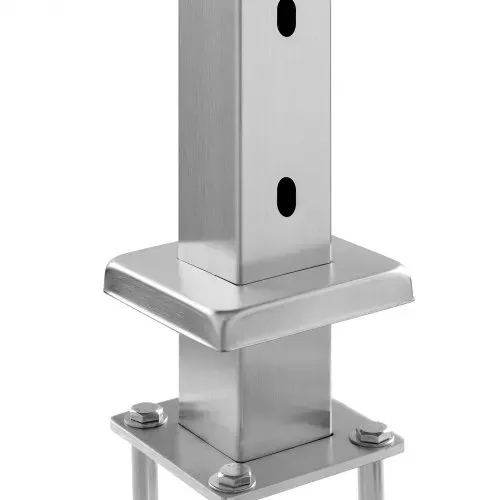 VEVOR Kabelgeländerpfosten, 107x5x5 cm Geländerpfosten, mit 30° vorgebohrten Löchern, Edelstahl mit horizontaler und gebogener Halterung, 1 Stück, Silber, 1JZLGZXYS1062TLWC001V0 – Bild 9