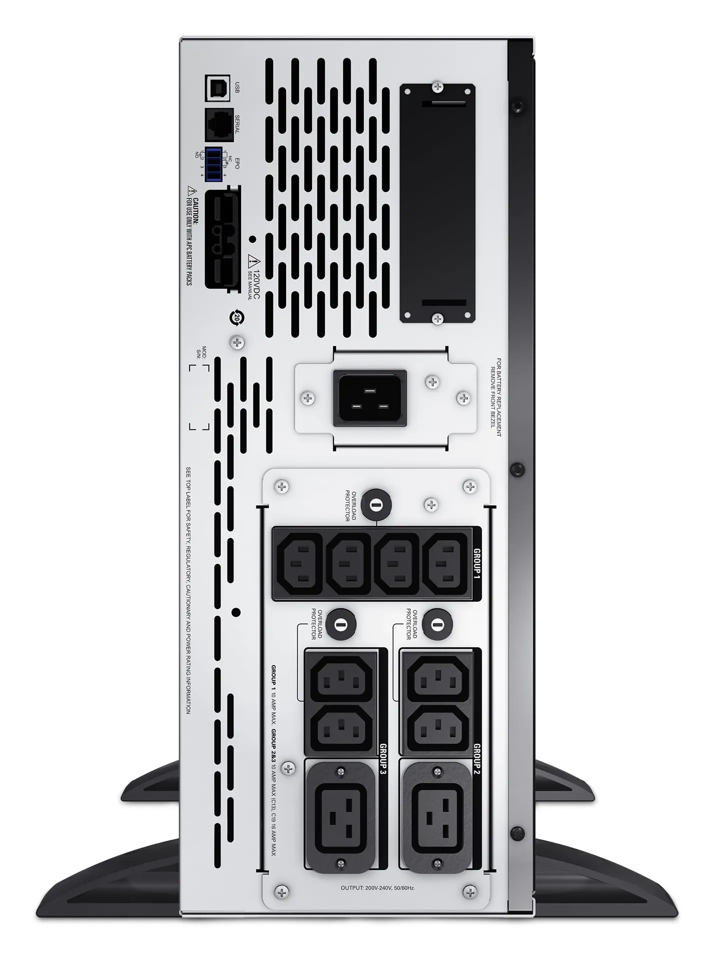 APC Smart-UPS X SMX2200HV - 2200VA, 8x C13 + 2x C19 Ausgang, USB, erweiterbare Laufzeit, kurze Tiefe – Bild 4