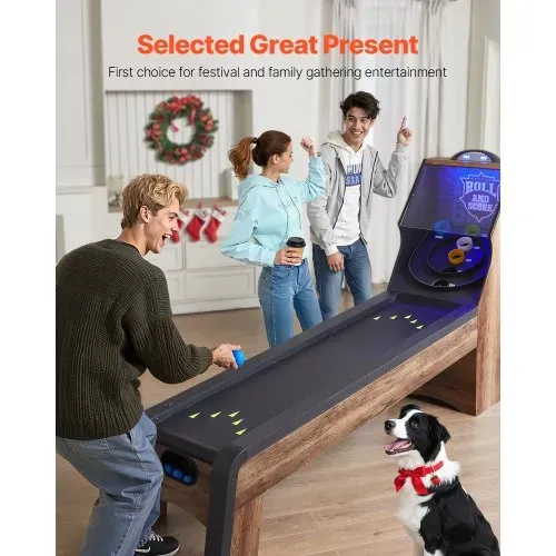 VEVOR 9 Fuß Roll und Score klassischer Arcade-Spieltisch, Indoor-Spielset mit elektronischer LED-Punkteanzeige, automatischer Ballrückgabe für Hausparty 4 Bälle enthalten – Bild 5