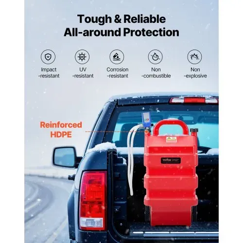 VEVOR Kraftstofftrolley, 60 L, Kraftstoffkanister mit 12 V DC Kraftstofftransferpumpe, 1,2 m Förderschlauch & Auto-Stop-Sensordüse, Tankadapter, geeignet für Diesel & Benzin, rot – Bild 3