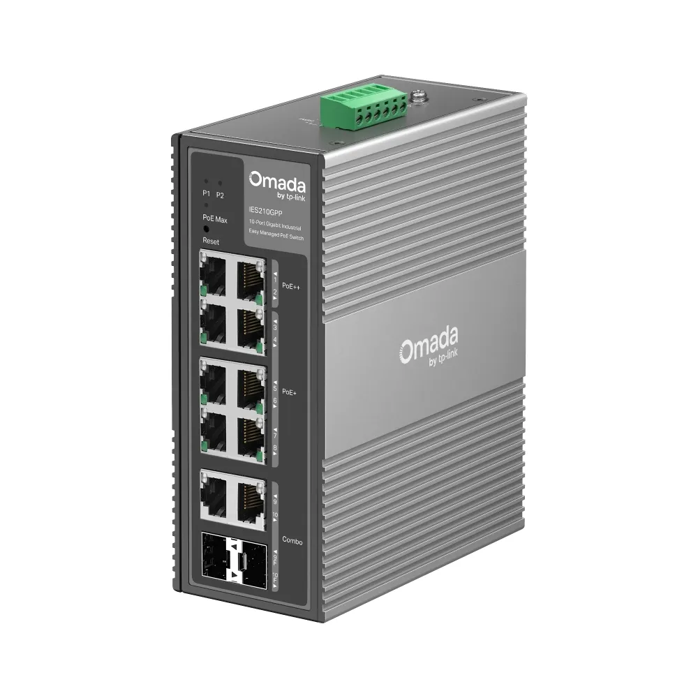 Omada Easy Managed Industrial Switch • 10 Port • 6x PoE++, 2x PoE++ (802.3bt), 2x GbE • Omada • IES210GPP – Bild 2