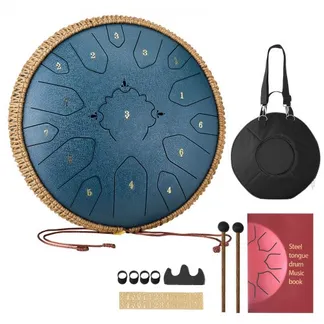 VEVOR Zungentrommel, 33 cm 15-Noten-Regentrommel, C-Dur-Musiktrommeln mit Notenbuch & Schlägeln, Steel Tongue Drum für Meditation, Yoga, musikalische Ausbildung für Anfänger, Marineblau VEVOR Zungentrommel, 33 cm 15-Noten-Regentrommel, C-Dur-Musiktrommeln mit Notenbuch & Schlägeln, Steel Tongue Drum für Meditation, Yoga, musikalische Ausbildung für Anfänger, Marineblau