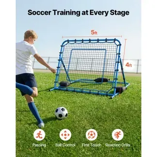 VEVOR Fußball Rebounder 147 x 117 cm, Rückprallnetz mit Verstellbarem Winkel & Robustem Eisenrahmen, PE-Trainingsnetz für Ballkontrolle & Passtraining, Balltrainingsgerät für Jugendliche & Erwachsene VEVOR Fußball Rebounder 147 x 117 cm, Rückprallnetz mit Verstellbarem Winkel & Robustem Eisenrahmen, PE-Trainingsnetz für Ballkontrolle & Passtraining, Balltrainingsgerät für Jugendliche & Erwachsene