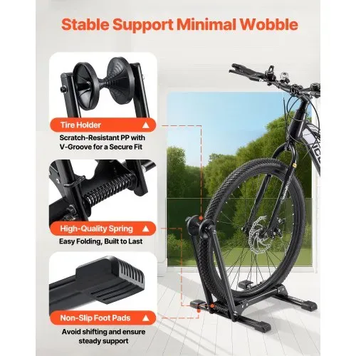 VEVOR Fahrradständer, kompatibel mit Mountainbikes & 508–685.8 mm Fahrrädern, Freistehender Fahrradhalter Ständer, vertikaler & horizontaler Ständer für kleine Räume, Eingangsbereich, Garage – Bild 5