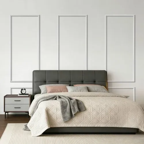 VEVOR Wandform-Set, 3er-Set 61x61 cm & 61x138 cm Stuckleisten aus Lackierbarem Polystyrol, Wasserfeste Wandleiste, Zierleiste für Wände, Friesleisten für Wohnzimmer, Schlafzimmer, Zuhause, Weiß – Bild 7