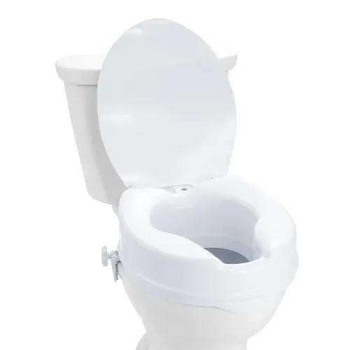 VEVOR Toilettensitzerhöhung Erhöhter Toilettensitz, 10 cm, 136 kg Tragkraft, Universelle Toilettensitzerhöhung, Schraubstangenverriegelung, mit Toilettensitz, für Behinderte, Patienten, Schwangere – Bild 9