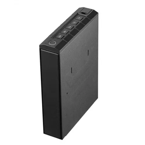 VEVOR Waffentresor Pistolentresor mit Fingerabdruck/Passwort(Fünfstellig)/Schlüssel, Waffensafe Waffenkofferbox mit Beleuchtung für 1 Pistole & Magazin, 23 x 7 x 32 cm Waffenbox für Nachttisch – Bild 8