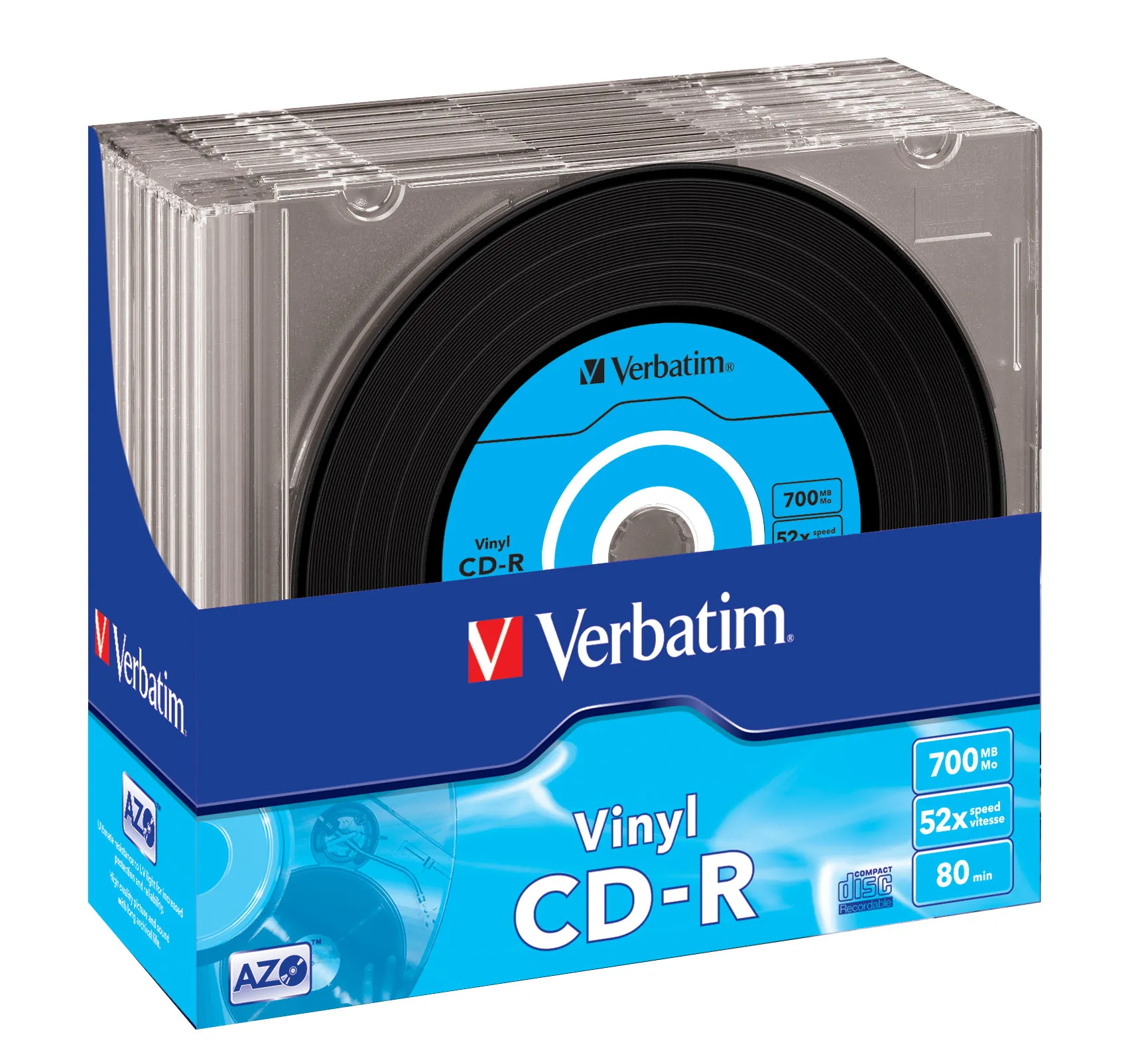 Verbatim CD-R AZO Data Vinyl 700 MB 52x 10 Stück(e) Verbatim CD-R AZO Data Vinyl 700 MB 52x 10 Stück(e)
