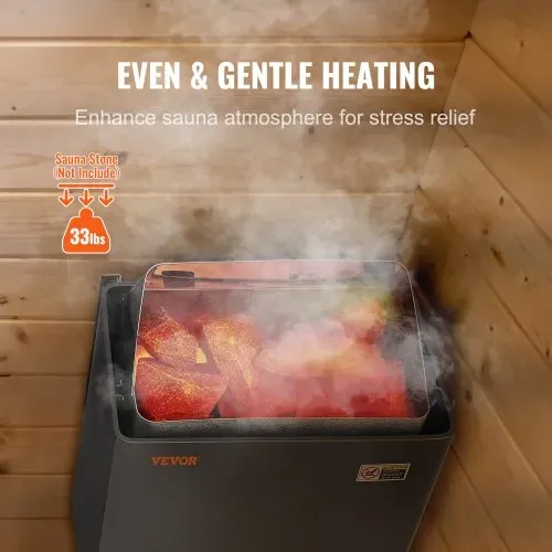 VEVOR Saunaofen, 8 kW, 400 V, 3N tragbare Saunaheizung für drinnen & draußen mit 3-Stunden-Timer, integrierte Steuerung für 8–12 m³, gewerbliche Nutzung in der Spa-Dusche von Hotels, max. 110 °C – Bild 4