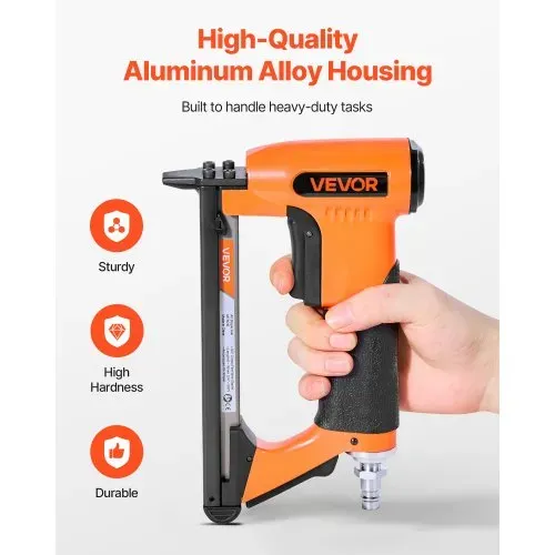 VEVOR Druckluft-Tacker, Druckluftnagler für Feindrahtklammern der Serie 80, 12,8 mm Krone, 6-16 mm Länge, max. 150 Stk. Ladekapazität, für Polsterarbeiten, Holzarbeiten, Heimwerkerprojekte – Bild 4