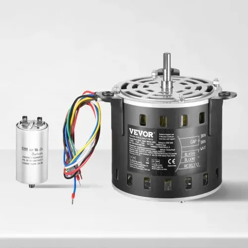 VEVOR 1/5 PS Gebläsemotor, 220 V, 1,45 Ampere, 3-Gang (700/900/1100 U/min), 10 mm Wellendurchmesser, 20 mm Wellenlänge, ROT. CCW vom Wellenende, inkl. CBB60 8 μF / 450 V Kondensator – Bild 7