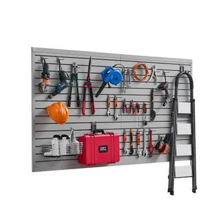 VEVOR Werkzeugwand 1225x2450x20 mm, PVC-Garagen-Lamellenwand mit Zubehör, 136 kg pro Platte, Lamellenwandpaneel mit Kupplungsstruktur und DIY-Zuschnitt, geeignet für Lagerung & Präsentation VEVOR Werkzeugwand 1225x2450x20 mm, PVC-Garagen-Lamellenwand mit Zubehör, 136 kg pro Platte, Lamellenwandpaneel mit Kupplungsstruktur und DIY-Zuschnitt, geeignet für Lagerung & Präsentation