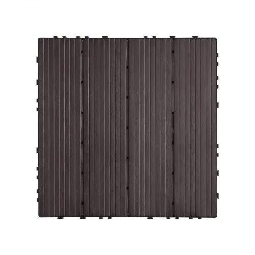 VEVOR Terrassenfliesen, 54er-Set, Balkonfliesen 295x295 mm, Klickfliesen, Kunststoff-Bodenbelag für den Außenbereich, Terrassenbodenbelag für Veranda, Pool, Balkon, Hinterhof, Dunkelbraun – Bild 9