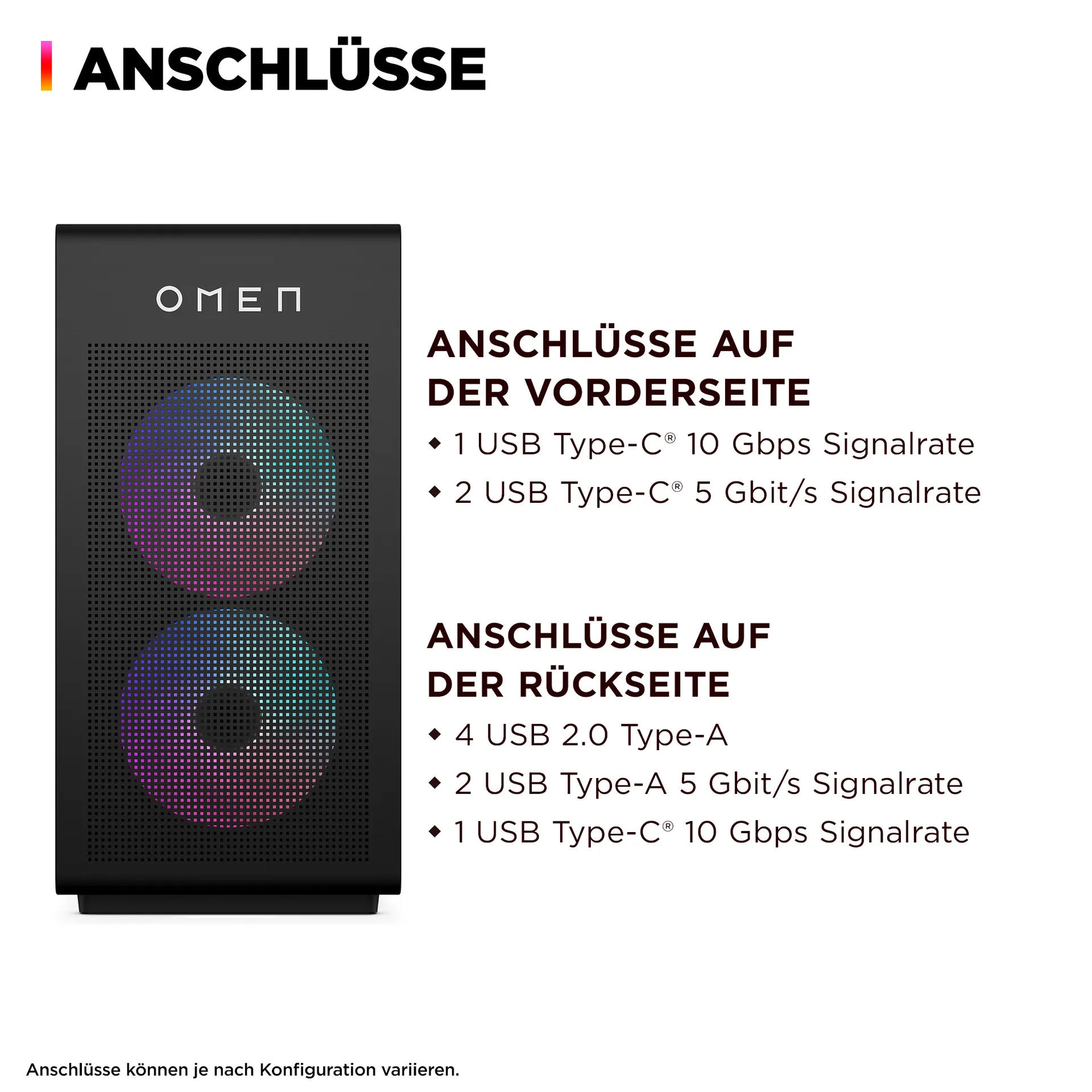 HP OMEN 35L Gaming GT16-0189ng AMD Ryzen™ 7 8700F 32 GB DDR5-SDRAM 1 TB SSD NVIDIA GeForce RTX 5070 FreeDOS Tower PC AI PC Schwarz – Bild 3