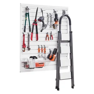 VEVOR Werkzeugwand 1230x1235x20mm, PVC-Garagen-Lamellenwand, weißer Wandorganizer, 136kg pro Platte, Lamellenwandpaneel mit Kupplungsstruktur & DIY-Zuschnitt, geeignet für Lagerung & Präsentation VEVOR Werkzeugwand 1230x1235x20mm, PVC-Garagen-Lamellenwand, weißer Wandorganizer, 136kg pro Platte, Lamellenwandpaneel mit Kupplungsstruktur & DIY-Zuschnitt, geeignet für Lagerung & Präsentation