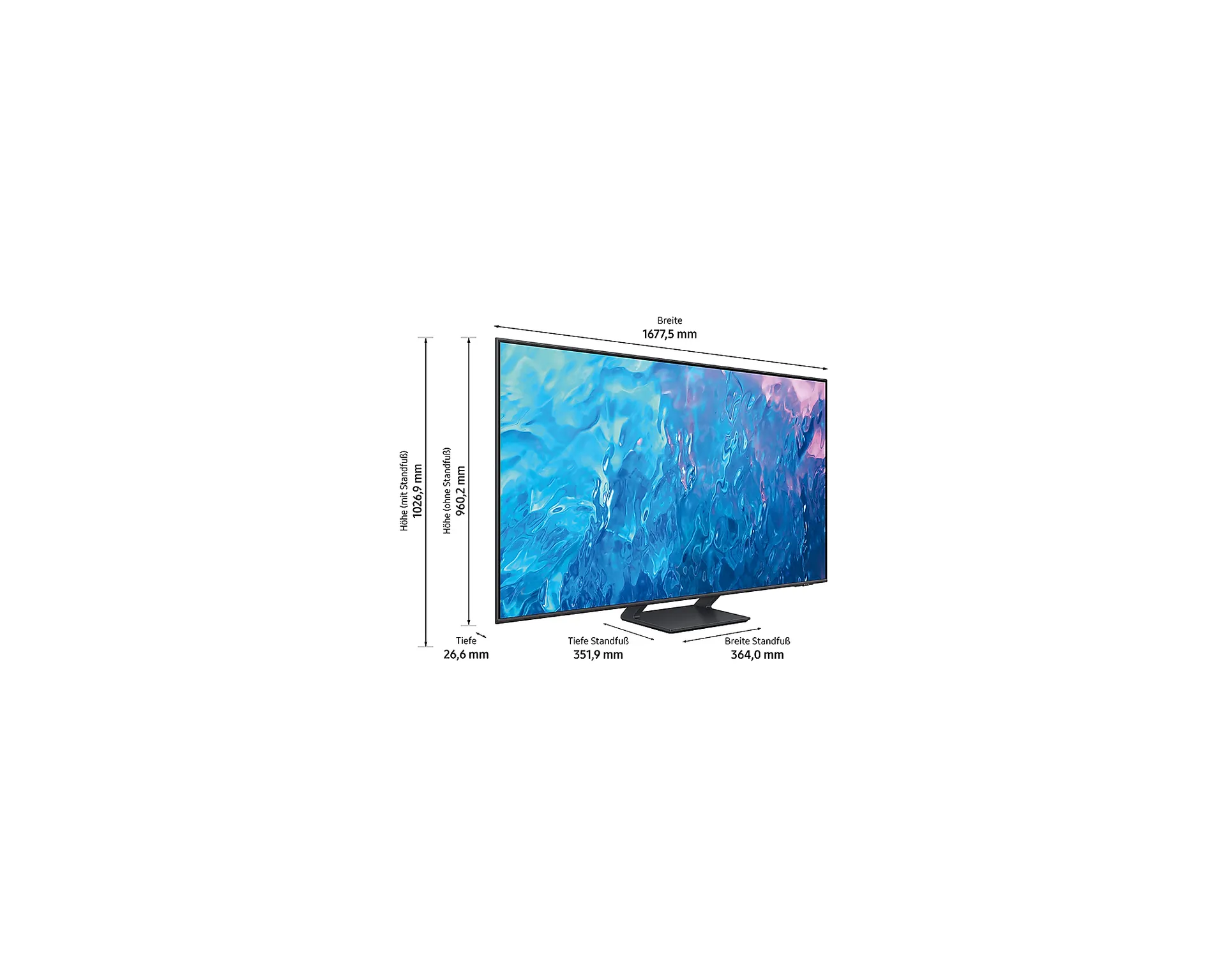 Samsung GQ75Q70CAT 190,5 cm (75") 4K Ultra HD Smart-TV WLAN Grau, Titan – Bild 3