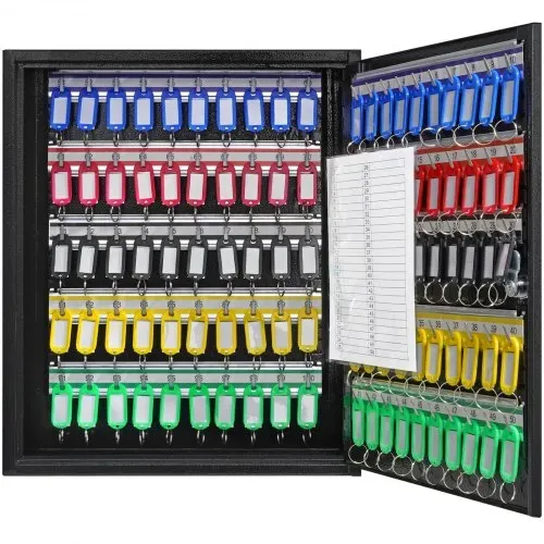 VEVOR Schlüsselschrank Schlüsselkasten 100 Schlüssel, Schwarz Schlüsselbox Schlüsseltresor Einstellbar, Abschließbarer Schlüsselschrank mit 10 Schlüsselhaltern, 2 Schlüsseln & 2 Karteikarten – Bild 9