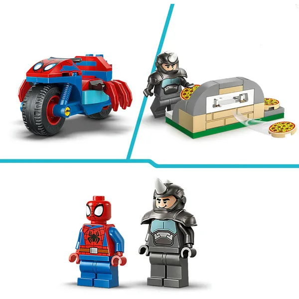 11206 Marvel Spidey und seine Super-Freunde Spidey auf Motorrad vs. Rhino, Konstruktionsspielzeug – Bild 5