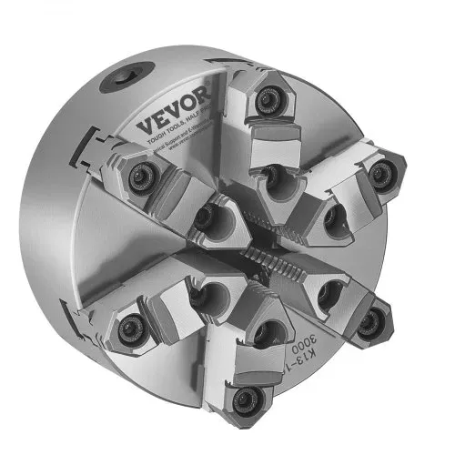 VEVOR 6-Backen-Drehfutter, 160 mm, selbstzentrierendes Spannfutter mit D1-4 Cam Lock-Trägerplatte, 3-145 mm Spannbereich mit T-Schlüsselschrauben, HT300-Material, für Holz-Metall-Drehmaschinen – Bild 9