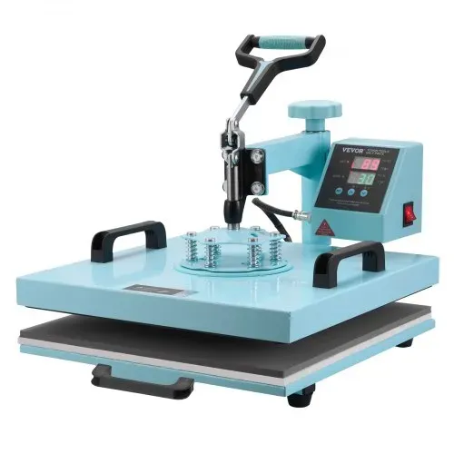 VEVOR Hitzepresse, 15 x 15 Zoll, 5-in-1-Wärmeübertragungsmaschine mit 30-oz-Tumbler-Presse, 360° wegschwenkbares T-Shirt-Pressen, digitale präzise Steuerung, für T-Shirts/Tassen/Hüte/Teller, grün – Bild 9