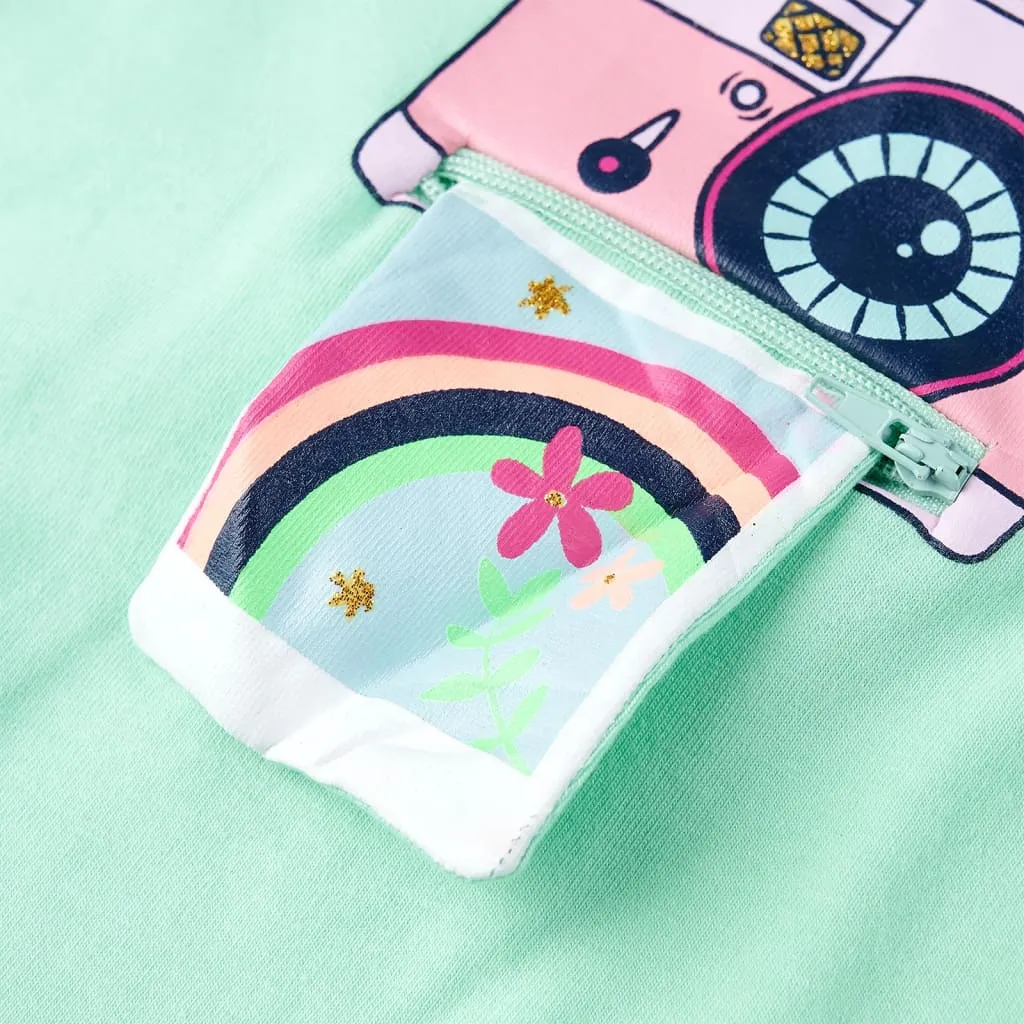 vidaXL Kinder-T-Shirt Knallgrün 140 – Bild 5