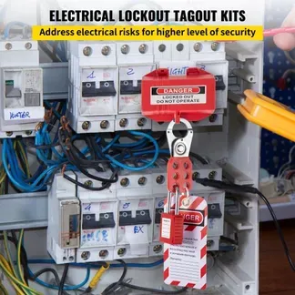VEVOR 42-teiliges Lockout-Tagout-Kits, elektrisches Sicherheits-Loto-Kit, enthält Vorhängeschlösser, 5 Arten von Lockouts, Haspen, Anhänger und Kabelbinder, Box, Lockout-Sicherheitswerkzeuge für die Beseitigung elektrischer Risiken in Industrie und Maschinen VEVOR 42-teiliges Lockout-Tagout-Kits, elektrisches Sicherheits-Loto-Kit, enthält Vorhängeschlösser, 5 Arten von Lockouts, Haspen, Anhänger und Kabelbinder, Box, Lockout-Sicherheitswerkzeuge für die Beseitigung elektrischer Risiken in Industrie und Maschinen