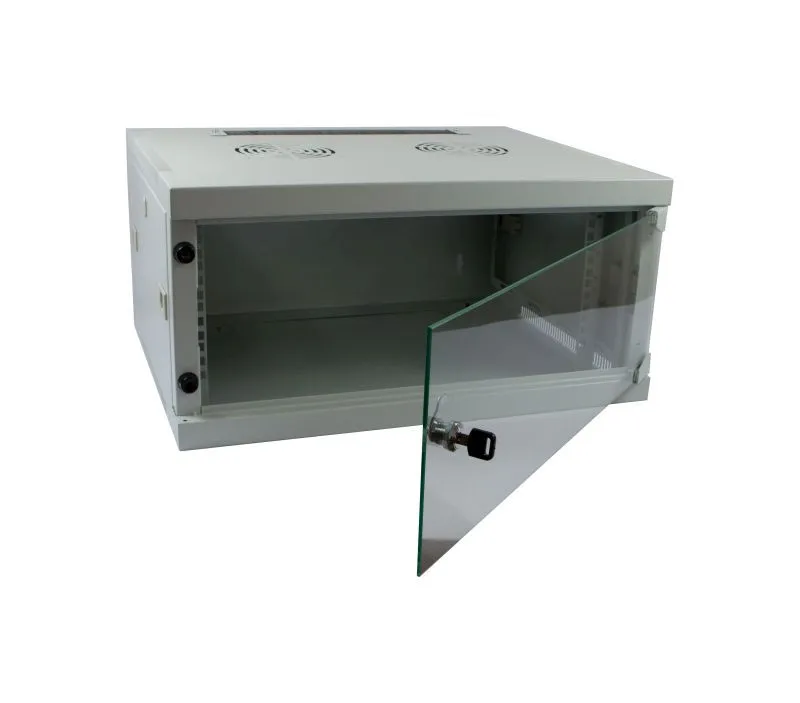 ALLNET 19"Wandgehäuse, 6HE, 1-teilig, T444/B541mm, Lichtgrau, SMQ-Serie, – Bild 4