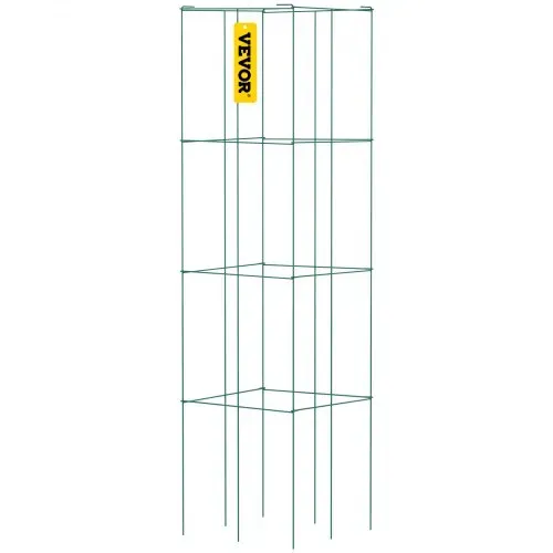 VEVOR Tomatenkäfige, 37 x 37 x 100 cm, 6er-Set quadratische Pflanzenstützkäfige, robuste, grüne Tomatentürme aus PVC-beschichtetem Stahl zum Klettern von Gemüse, Pflanzen, Blumen und Früchten – Bild 10