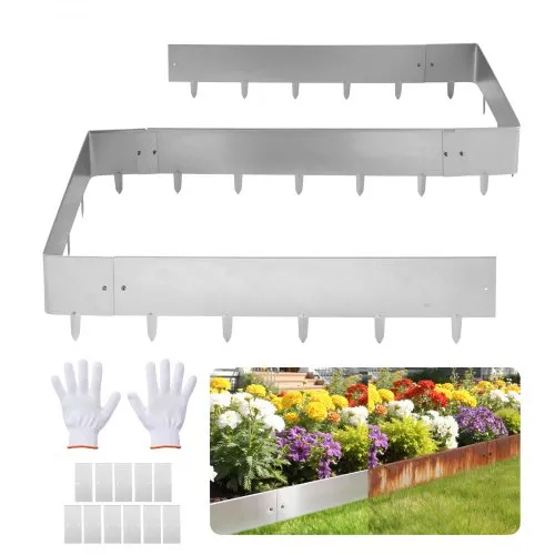 VEVOR Rasenkante, 10er-Pack, 100×23 cm Beeteinfassung, Cortenstahl Beetumrandung mit 11 Verbindungsplatten, Beetbegrenzung Rasenbleche Mähkante Metall Gartenpalisade für Blumenbeete & Gartenwege VEVOR Rasenkante, 10er-Pack, 100×23 cm Beeteinfassung, Cortenstahl Beetumrandung mit 11 Verbindungsplatten, Beetbegrenzung Rasenbleche Mähkante Metall Gartenpalisade für Blumenbeete & Gartenwege