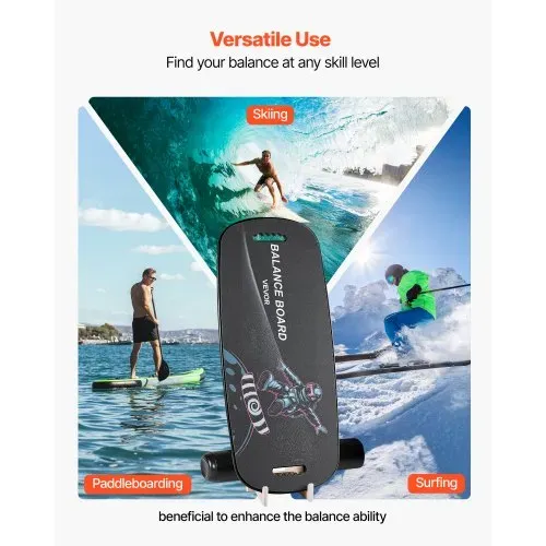 VEVOR Balance Board Holz Set für Erwachsene (89 cm), Wackelbrett bis 200 kg Belastbar, inkl. Rolle, Magnetstoppern & Ablage, Gleichgewichtstrainer für Surf- & Core-Training, Physiotherapie, Schwarz – Bild 5