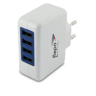 Flepo Netzteil USB 4-fach 100V/240V-4A Flepo Netzteil USB 4-fach 100V/240V-4A
