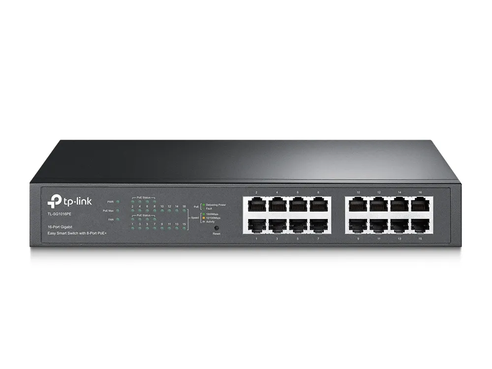 TP-Link 16-Port Gigabit Easy Smart Switch mit 8-Port PoE+ TP-Link 16-Port Gigabit Easy Smart Switch mit 8-Port PoE+