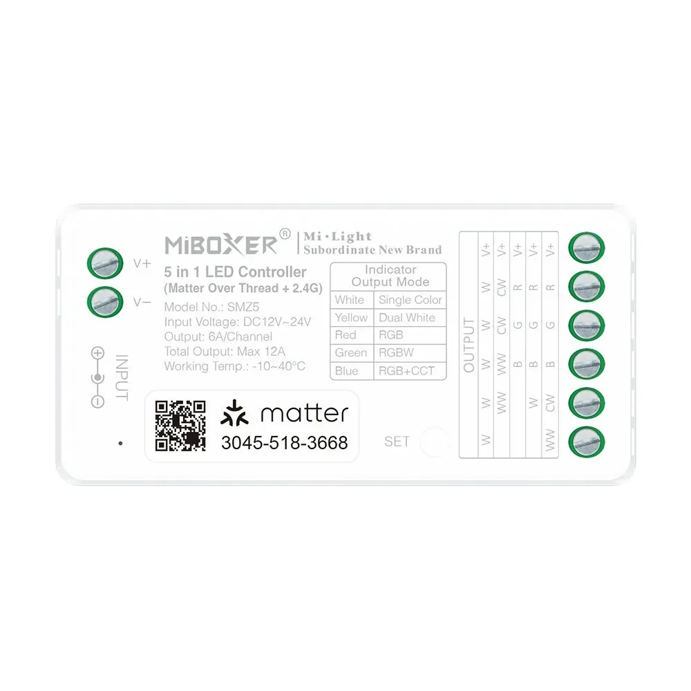 Synergy 21 LED Controller Matter-Serie 5in1 (Single Colour/CCT(dual white)/RGB/RGB-W/RGB+CCT) Matter Over Thread+2.4GHz IP20 *Milight/Miboxer* Synergy 21 LED Controller Matter-Serie 5in1 (Single Colour/CCT(dual white)/RGB/RGB-W/RGB+CCT) Matter Over Thread+2.4GHz IP20 *Milight/Miboxer*
