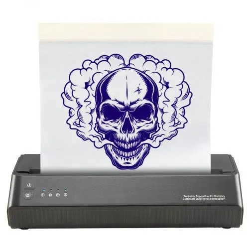 VEVOR Tattoo-Transfer-Schablonendrucker, Kabelloser Bluetooth-Tattoo-Schablonendrucker mit 10-teiligem Transferpapier und Stoffbeutel, Tragbarer Tattoo-Drucker für Android- und iOS-Telefon – Bild 8
