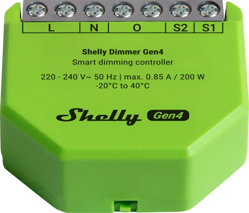 Shelly · Unterputz · "Dimmer Gen4" · Relais · LED Lichtcontroller · Messfunktion · WLAN · Zigbee · Matter · BT – Bild 6
