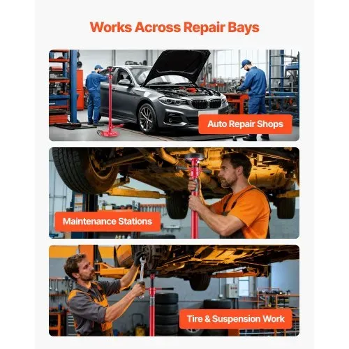 VEVOR Unterhub-Stützständer 1 t Rollbar, Höhenverstellbarer (1320–2033 mm) Wagenheberständer mit Kugelgelagertem Drehgriff & Pedal, zur Unterstützung von Fahrzeugkomponenten Autoreparatur – Bild 5