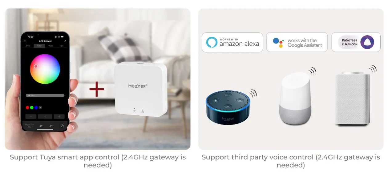 MiBoxer SR5 LED Controller 5in1 RGB-WW (RGB-CCT) DC12~24V WiFi + 2.4G Alexa Serie – Bild 7