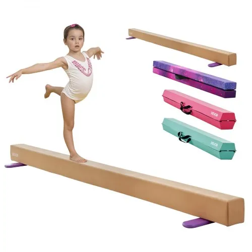 VEVOR Schwebebalken Gymnastik Kinder klappbar 2,4 m, 158,7 kg belastbarer Gymnastikbalken mit rutschfesten Unterseiten, Balance Balken Balancierbalken mit Tragetasche & Holzkern für Fitnessstudio VEVOR Schwebebalken Gymnastik Kinder klappbar 2,4 m, 158,7 kg belastbarer Gymnastikbalken mit rutschfesten Unterseiten, Balance Balken Balancierbalken mit Tragetasche & Holzkern für Fitnessstudio