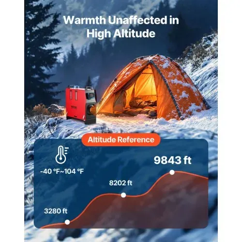 VEVOR Dieselheizung 5-8KW 12/24V 5-8KW mit LCD & Fernbedienung, Diesel Luftheizung Standheizung für Wohnmobil Camping LKW Boot – leiser Betrieb – Bild 4