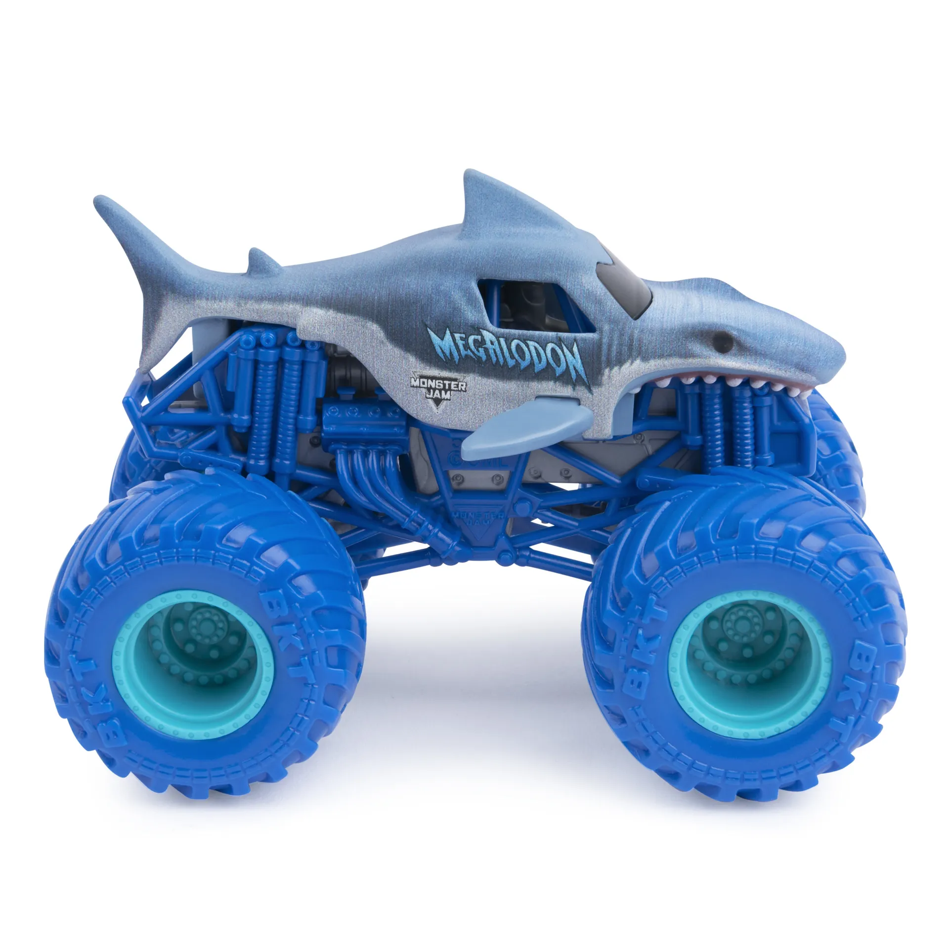 Monster Jam - Batmobil vs. Megalodon Zweier-Pack, Original Monster Trucks im Maßstab 1:64, Sammelbare Stunt-Fahrzeuge für Kinder ab 3 Jahren – Bild 4