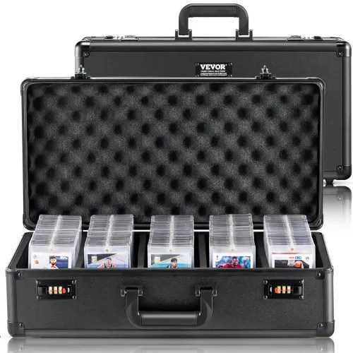 VEVOR Aufbewahrungsbox, 5 Fächer, Tragetasche für Sammelkarten mit Schaumstoffteilern, Codeschloss, 162 bewertete PSA-Karten, 115 BGS-Karten, 130 SGC-Karten, 585 Top Loader, 999+ lose Karten VEVOR Aufbewahrungsbox, 5 Fächer, Tragetasche für Sammelkarten mit Schaumstoffteilern, Codeschloss, 162 bewertete PSA-Karten, 115 BGS-Karten, 130 SGC-Karten, 585 Top Loader, 999+ lose Karten