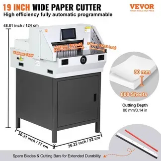 VEVOR Elektrischer Papierschneider, 48 cm Schnittbreite, 8 cm Dicke, 17,8 cm Touchscreen VEVOR Elektrischer Papierschneider, 48 cm Schnittbreite, 8 cm Dicke, 17,8 cm Touchscreen