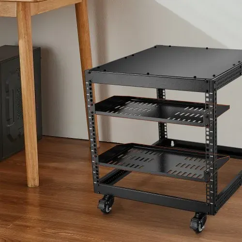 VEVOR 2 STK. 1U Server-Rack-Regal, 10"/254 mm Tiefe, 50 lbs maximale Tragkraft, belüftetes freitragendes oder wandmontiertes Rack-Regal mit Ablage, gute Luftzirkulation für 19" Netzwerkschrank oder Geräte-Rack – Bild 7