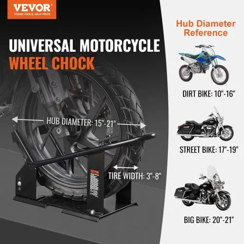 VEVOR Motorrad Radkeil, 816,5 kg Kapazität Radhalter, Hochleistungsstahl Motorrad Vorderradständer mit 3 verstellbaren Löchern, für 381–533,4 mm Off-Road Motorräder, Standard Motorräder VEVOR Motorrad Radkeil, 816,5 kg Kapazität Radhalter, Hochleistungsstahl Motorrad Vorderradständer mit 3 verstellbaren Löchern, für 381–533,4 mm Off-Road Motorräder, Standard Motorräder
