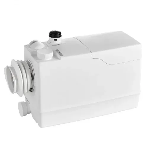 VEVOR Fäkalienhebeanlage 800 W 12000 L/h 10 m Förderhöhe mit 4 Einlässen, Weiße Abwasserhebeanlage Geeignet für Keller, WC, Waschbecken, Waschküche und Küche, Zackerpumpe mit Seitlichen Einlässen – Bild 9