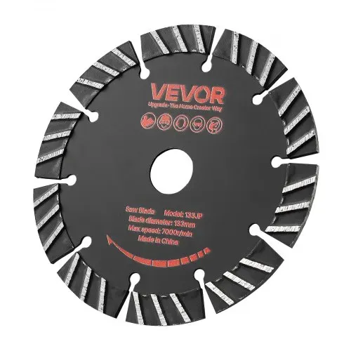 VEVOR 5 Stk. Diamanttrennscheiben 133 mm, Diamant-Sägeblätter mit 20 mm Bohrung & 13 mm Segmenthöhe, Max. 7000 U/min Diamantscheiben für Trocken/Nass Schneiden, Trennscheibe für Beton Mauerwerk Stein – Bild 8