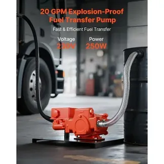 VEVOR Kraftstoff Transferpumpe, 230 V AC, Diesel-Transferpumpe, 76 l/min, mit Durchflussmesser, automatischer Abschaltung der Kraftstoffdüse, Förderschlauch, für Benzin, Kerosin, Biodiesel, Ethanol VEVOR Kraftstoff Transferpumpe, 230 V AC, Diesel-Transferpumpe, 76 l/min, mit Durchflussmesser, automatischer Abschaltung der Kraftstoffdüse, Förderschlauch, für Benzin, Kerosin, Biodiesel, Ethanol