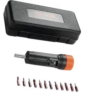 VEVOR 1/4-Zoll-Antriebs-Drehmomentschraubendreher-Schlüsselsatz, 1,13–7,91 Nm Drehmoment-Einstellbereich, 1 in-lb-Schritte Drehmomentschraubendreher, Schraubendreher-Bohrer-Set mit Sichtfenster VEVOR 1/4-Zoll-Antriebs-Drehmomentschraubendreher-Schlüsselsatz, 1,13–7,91 Nm Drehmoment-Einstellbereich, 1 in-lb-Schritte Drehmomentschraubendreher, Schraubendreher-Bohrer-Set mit Sichtfenster