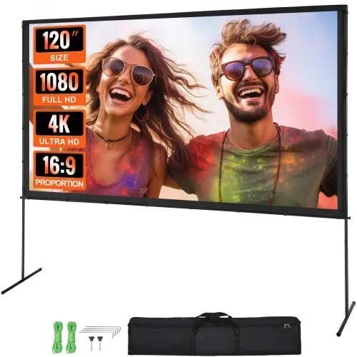 VEVOR Projektion Beamer Leinwand mit Ständer 304,8 cm HD 4K Outdoor Indoor Projektor Screen Schnelles Klappbare Tragbare Filmleinwand 16: 9 für Heimkino, Camping, Freizeitveranstaltungen usw. Schwarz VEVOR Projektion Beamer Leinwand mit Ständer 304,8 cm HD 4K Outdoor Indoor Projektor Screen Schnelles Klappbare Tragbare Filmleinwand 16: 9 für Heimkino, Camping, Freizeitveranstaltungen usw. Schwarz